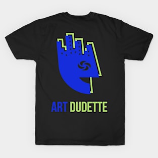 Art Dudette In Blue And Lime T-Shirt